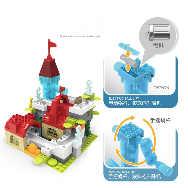 Новый 105 шт. Электрический замок горка большие Кирпичи Строительные блоки
