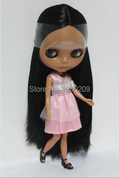 Горячая цена! 12-дюймовая Обнаженная кукла для кусования с черными прямыми