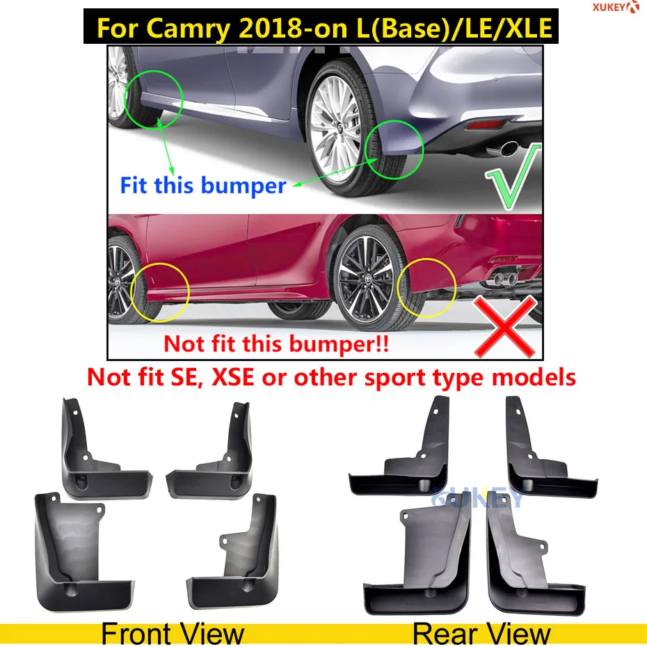 18- camry 4dr Набор автомобиля Брызговики для Toyota Camry Aurion XV30/40/50 Corolla Altis Yaris Vitz Vios Limo Брызговики - Цвет: 18- camry 4dr