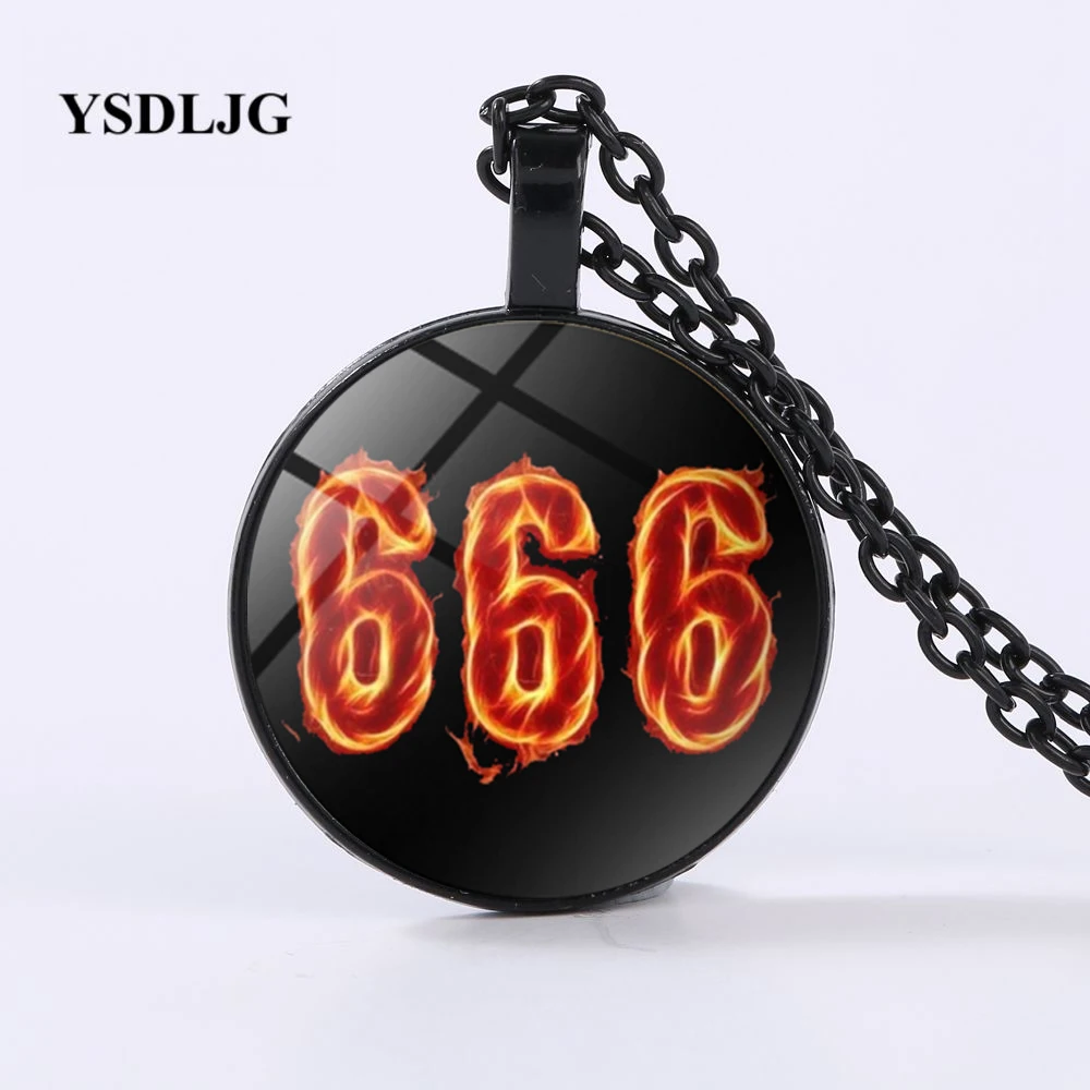 Эзотерическое ожерелье YSDLJG-сатанинный красный 666 жгучий сатана Люцифер сатанин