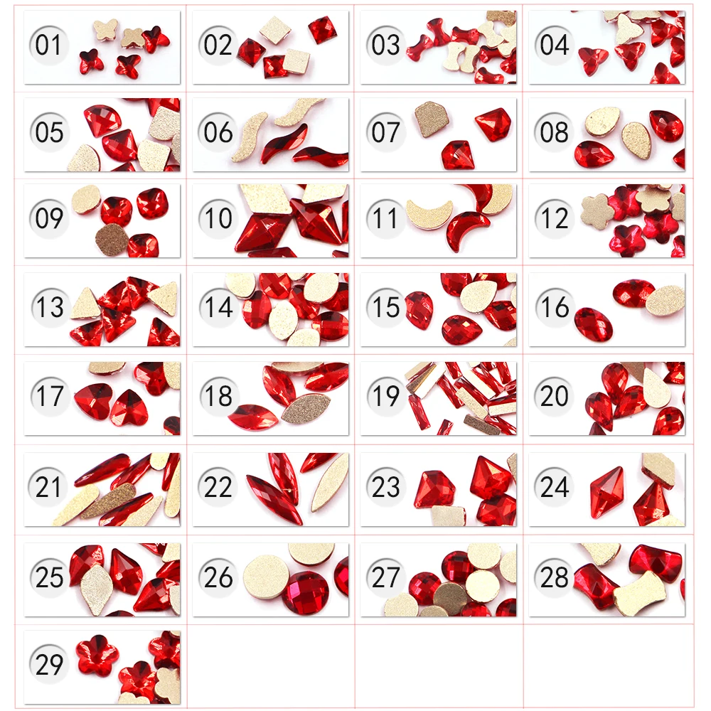 5 шт. AB Горячая фиксация с плоской задней стороной дизайн ногтей 3D красный