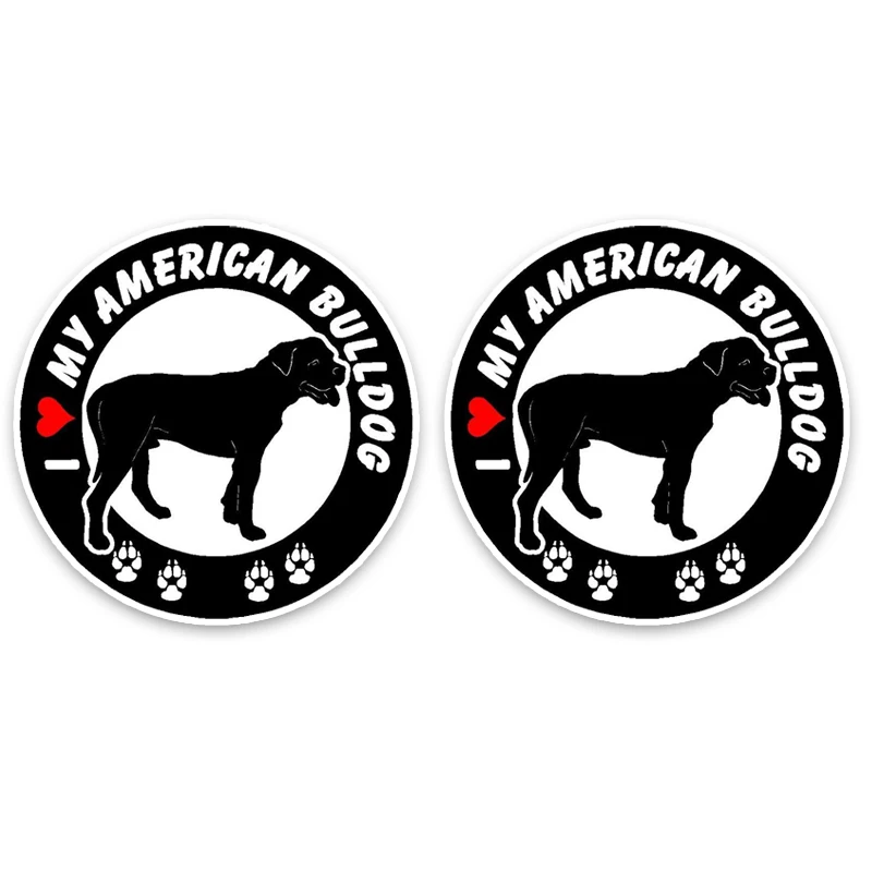 YJZT 13*13 см 2X Я люблю мой американский бульдог|car stickers decals|car decorationdog car decal |