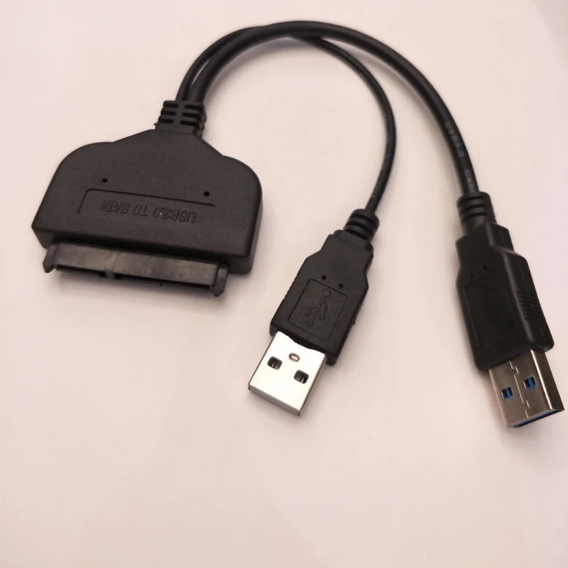 Двойной USB 3 0 для SATA 7 + 15 22Pin Кабель адаптер с поддержкой питания 2 5 дюймов внешний