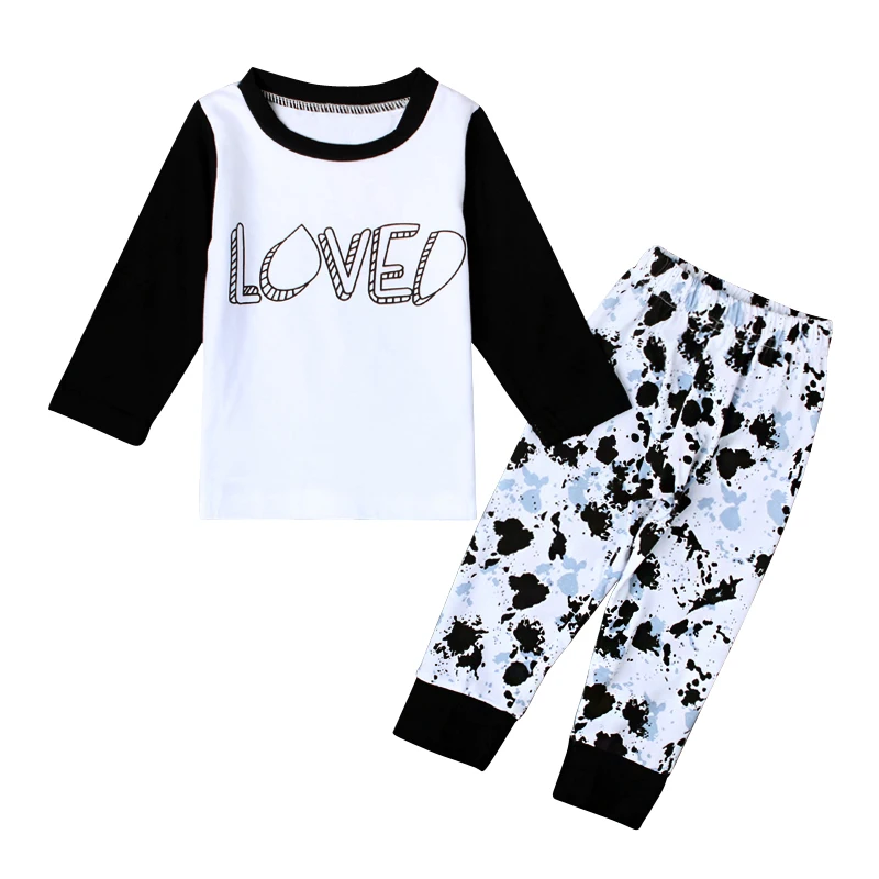 Retail 2017 Brand Letter Print Kids Clothes Sets Baby Boy T-shirt + Pants Clothing Newborn Cotton Sport Suits DS40 |