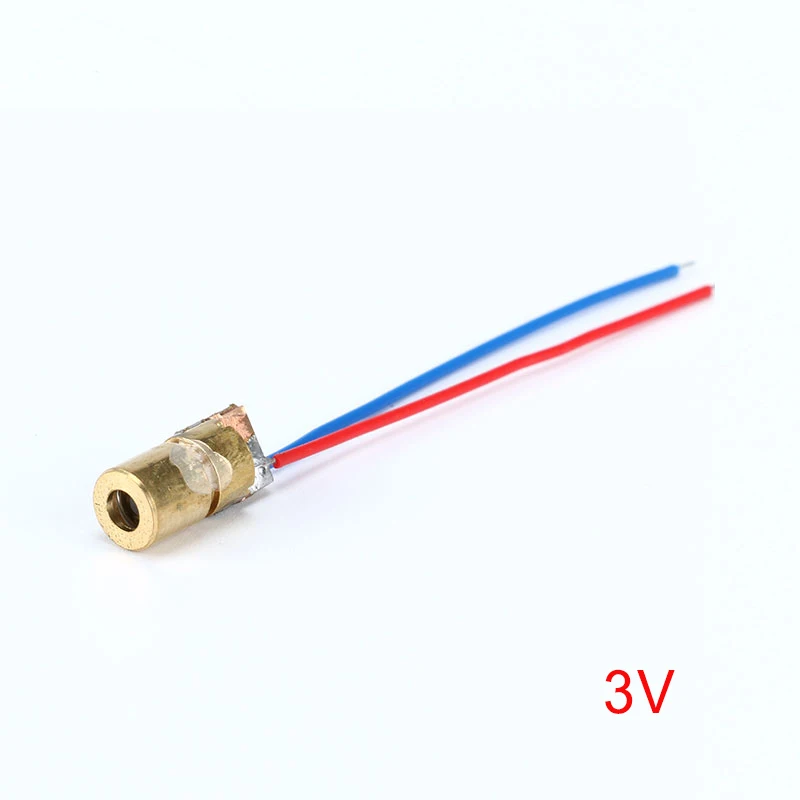 10PCS 3V 10 шт. лазерный диод красная точка Регулируемый точечный модуль лазерного диода красный Медь головка 650nm 6 мм 3/5V 5 мВт лазерная указка - Цвет: 10PCS 3V