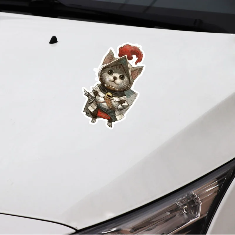 YJZT 10 см * 16 Автомобильная наклейка кошка носить Броня ПВХ декоративные наклейки