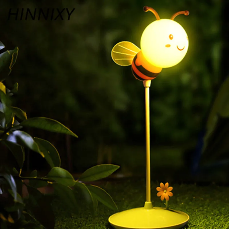 Hinnixy Bumble Bee ночник USB перезаряжаемая 3D настольная лампа животное розовый зеленый