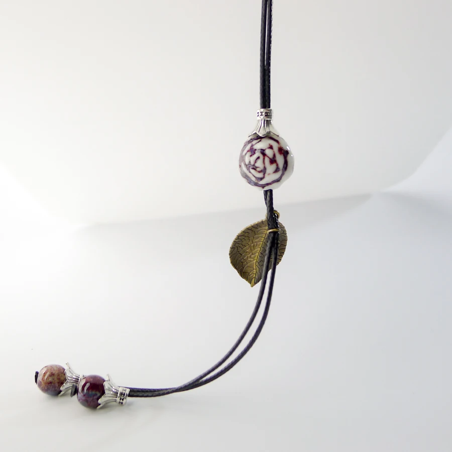 Фото Керамические ожерелья с подвеской в виде Розы керамические ювелирные изделия