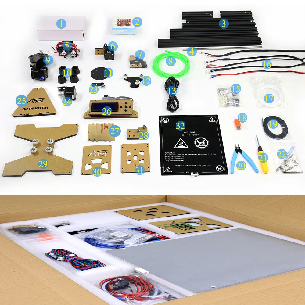 Набор 3D принтеров Anet E2 с металлической рамкой FDM простая сборка impressora Reprap Prusa i3