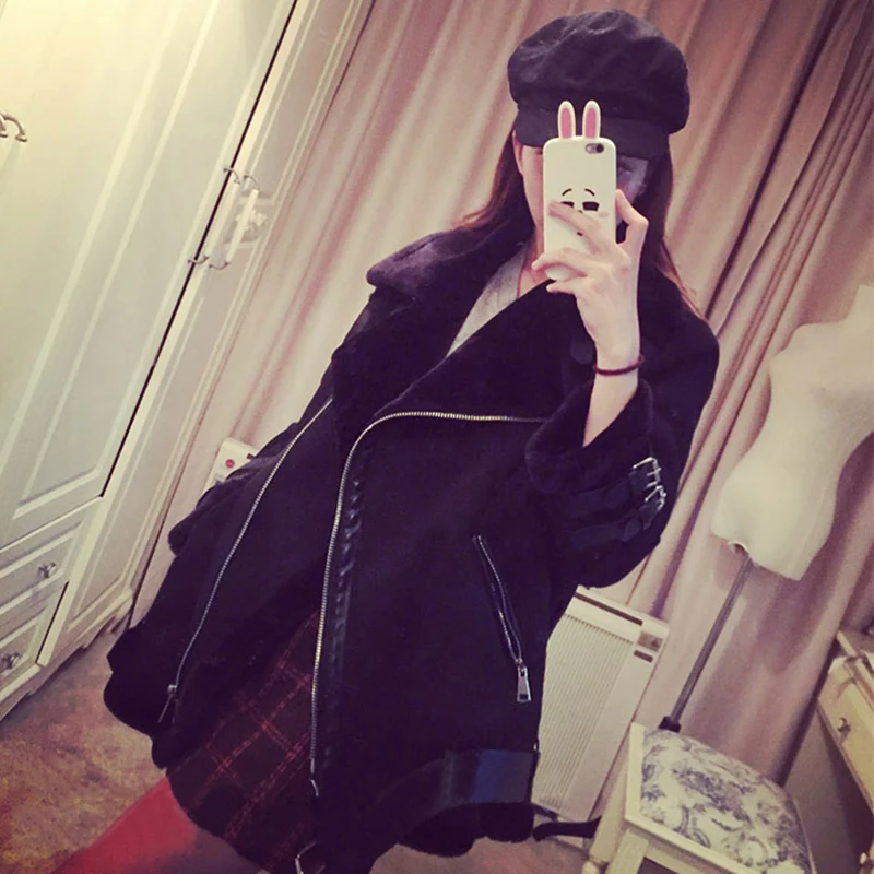 Европейская и американская мода черный мех хлопок 2019 зимняя новинка