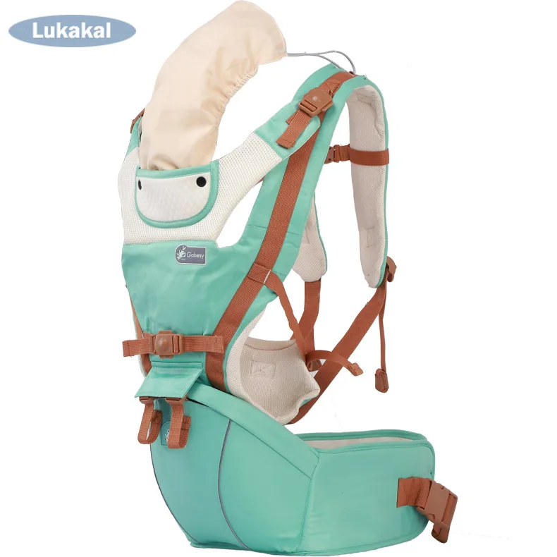 Дизайн Hipseat Рюкзак-кенгуру 1 м 6 м 12 м 36 м Уход за кожей лица к Уход за кожей лица младенческой Слинг хлопок обёрточная бумага для новорожденных детей Детские kangroo - Цвет: green