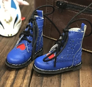 1 пара 3 см Blyth куклы Ботинки martin 5 цветов Сердце классные ботинки martin для Azone Momoko Модные королевские FR 1/6 куклы - Цвет: blue