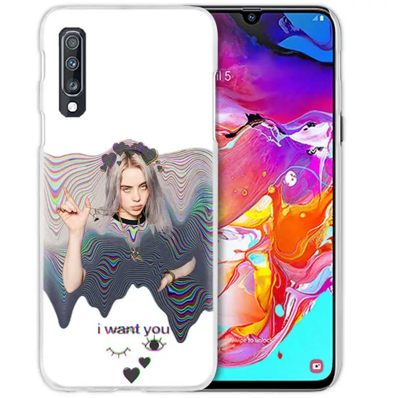 Billie Eilish музыка певица чехол для samsung Galaxy M40 A50 A80 A70 A60 A40 A30 A20e A10 J4 J6 плюс J8 жесткий чехол из ПК для телефона