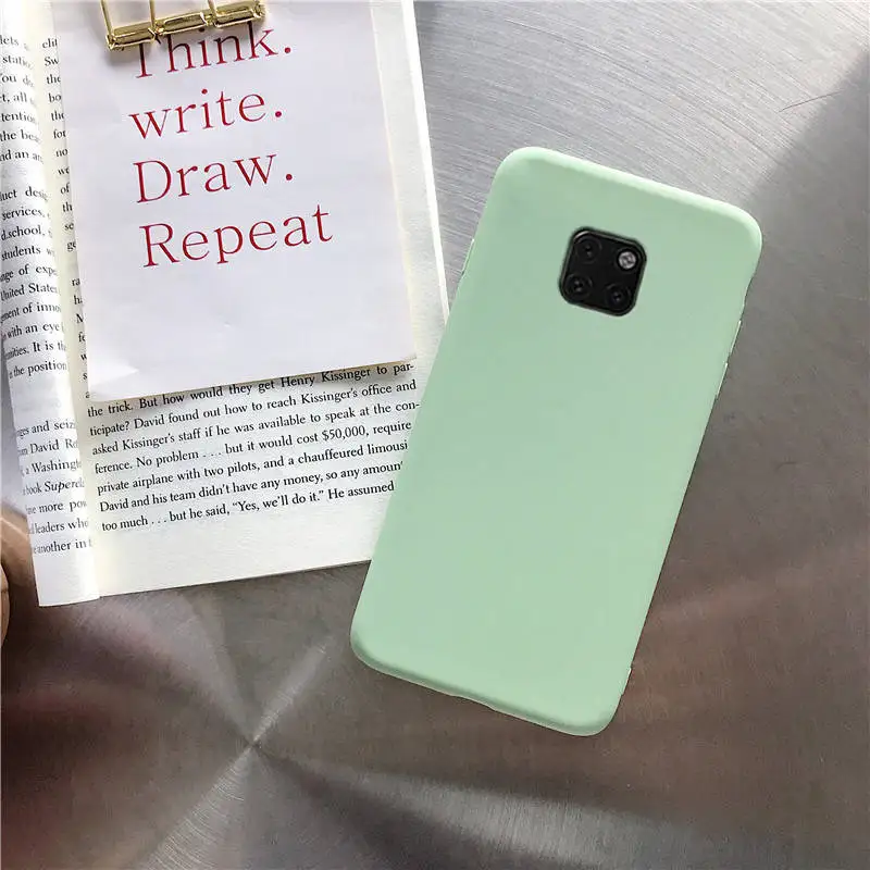green Матовый Силиконовый чехол для телефона для huawei mate 20 X mate 20 pro ярких цветов черный мягкий Уретановый Термопластик(tpu) Задняя крышка fundas mate20X mate20 pro - Цвет: green