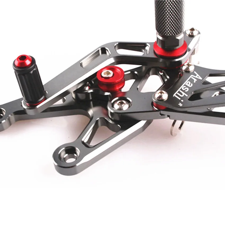 

Motorcycle Rearset Foot Pegs Adjustable Footrest Shift Lever Brake Pedals Rear Set for Yamaha YZF R1 2007 2008 Gray CNC Aluminum