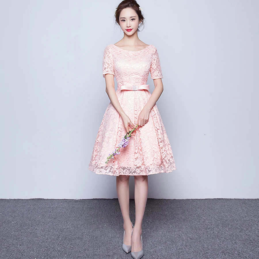 Благородные Короткие рукава с поясом v-образным вырезом длиной до колена