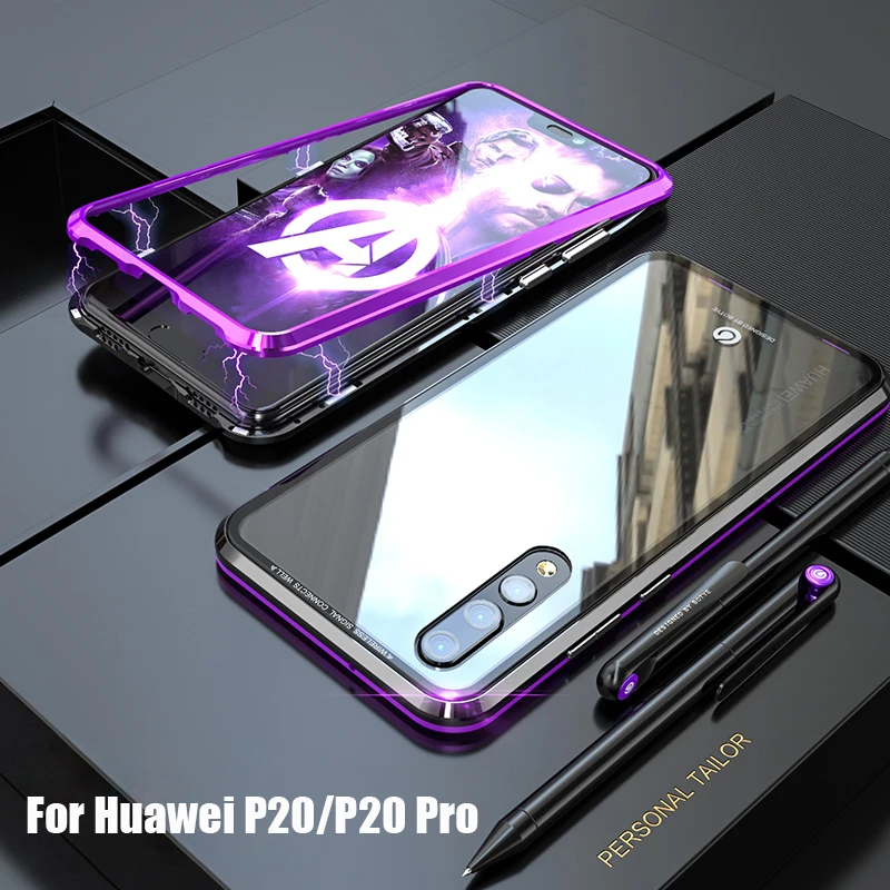Роскошный Магнитный чехол-бампер для huawei P30 Lite, чехол для телефона, магнитная рамка, бронированная стеклянная задняя крышка, huawei P20 Pro, чехол P30Pro P 20