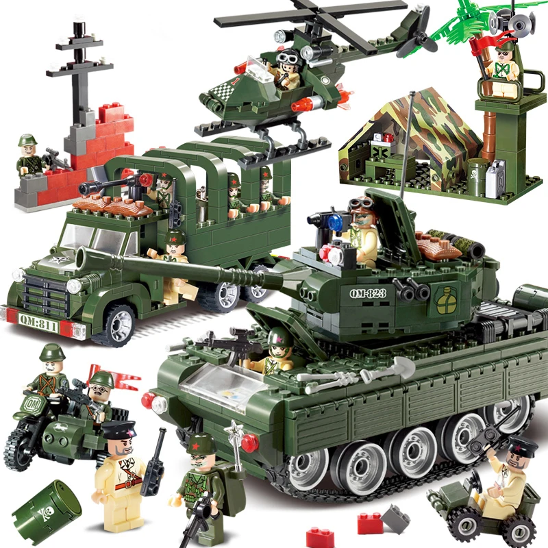 Совместимость Legoing Ww2 Tank World War 2 II военный автомобиль грузовик война Немецкая