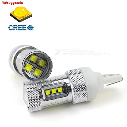 Free Shipping 2pcs Extremely Bright 80W T20 7443 7444 992 Cree Chips Car LED Bulbs  White For Opel Astra J+09 P21W/5W Drl