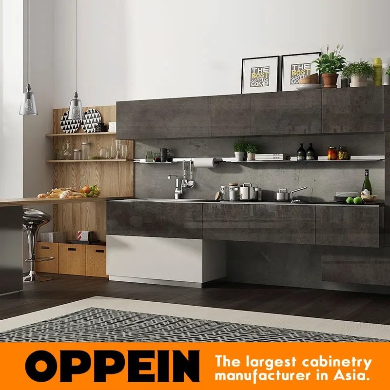 OPPEIN E1 стандартный модульный lacuqer кухонный шкаф OP17 L02|kitchen cabinet|kitchen modular cabinetsmodular