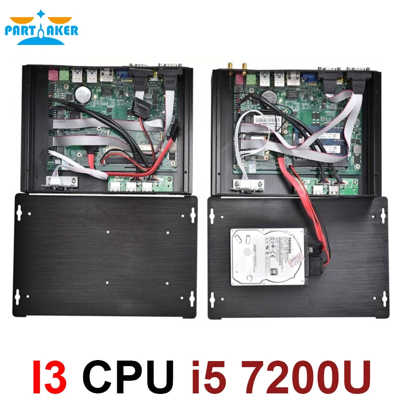 Причастник I3 промышленный Мини ПК 2 * RS232 с Intel Core i5 7200U ядра 4 нити HTPC мини |