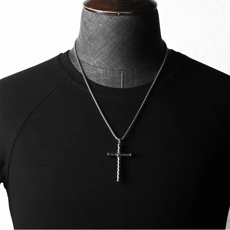 Модный трендовый простой кулон из нержавеющей стали маленький крест ожерелье