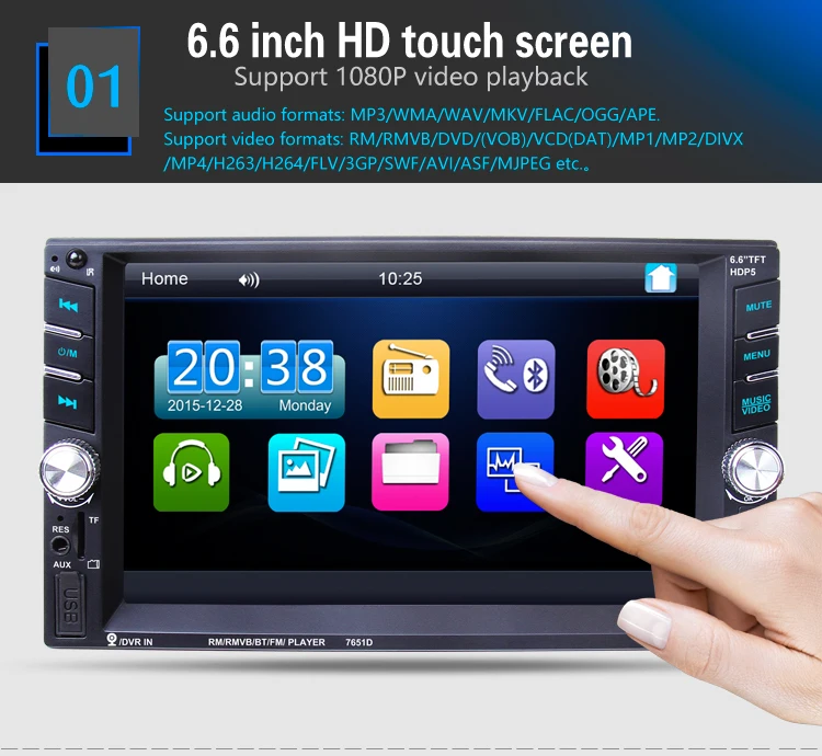 2din автомобильный мультимедийный плеер Bluetooth стерео радио FM MP3 MP5 аудио VideoUSB Aux Авто