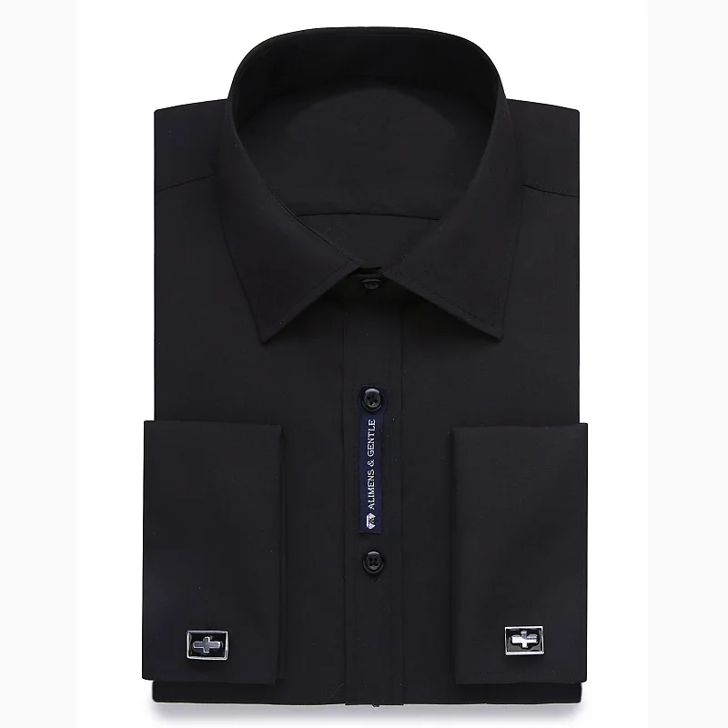 FS05 Ali Мужская s& Gentle Мужская рубашка с французскими манжетами мужская однотонная полосатая стильная запонка с длинным рукавом включает в себя модная новинка - Цвет: FS05