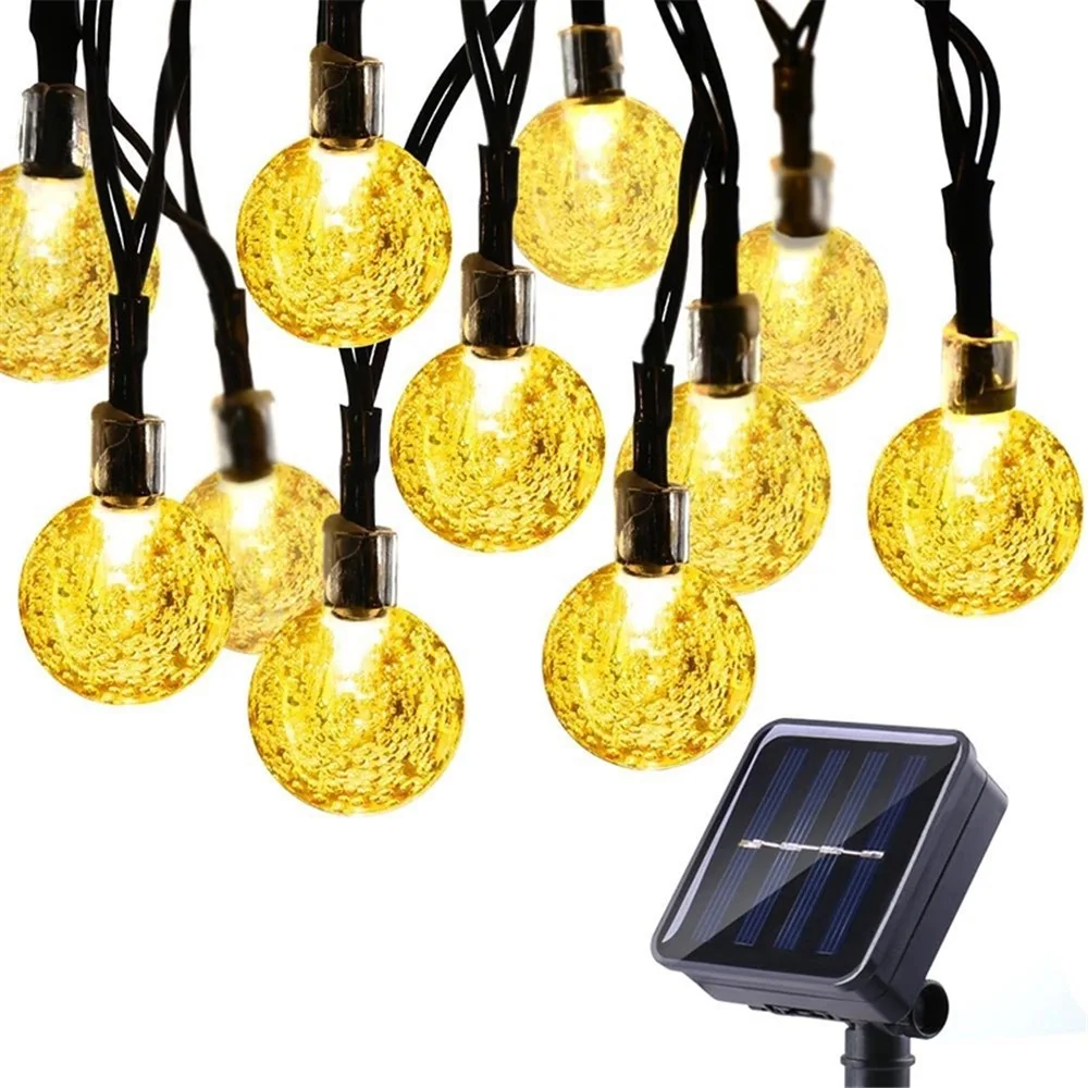 30 LEDs водонепроницаемый светильник с пузырьками и солнечной энергией гирлянда