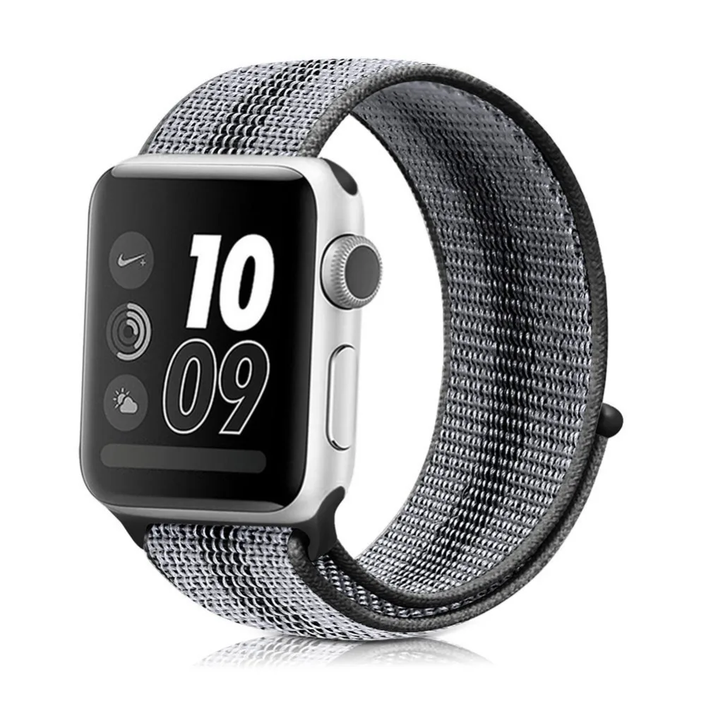 Дышащий ремешок для Apple Watch band 42 мм 38 Спортивная петля нейлоновый тканый браслет