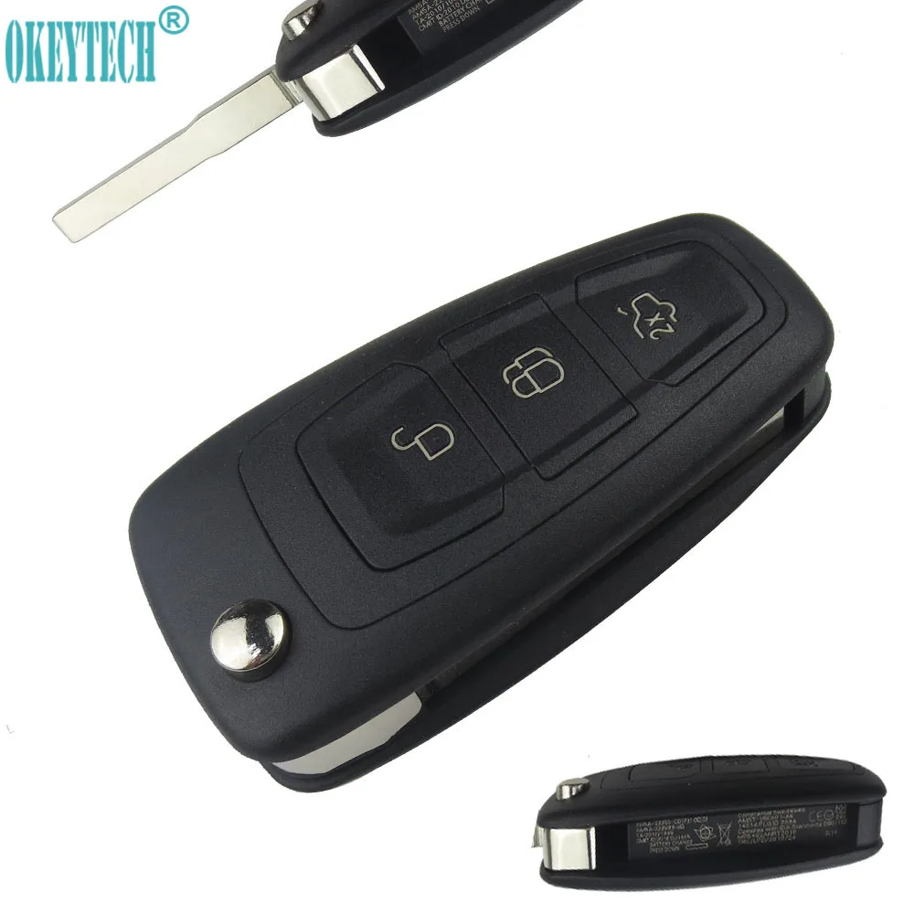 OkeyTech 3 кнопочный ФОБ для Ford Focus Fiesta 2013 Автоматическая Замена Брелок чехол HU101