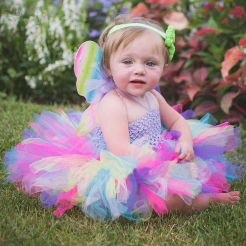 Cute Girls Ladybug Tutu Dress Baby 2Layers Tulle Tutus with Butterfly Wings Set Kids Party Dresses Cartoon Cosplay Costume Cloth | Детская