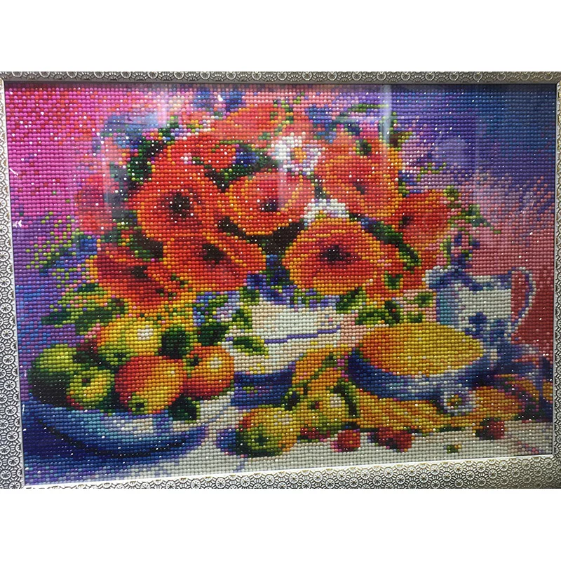 

Flower Floral vase DIY Crystal 5D full plastic diamond painting embroidery glue cross stitch kit art 3D mosaic square rhinestone