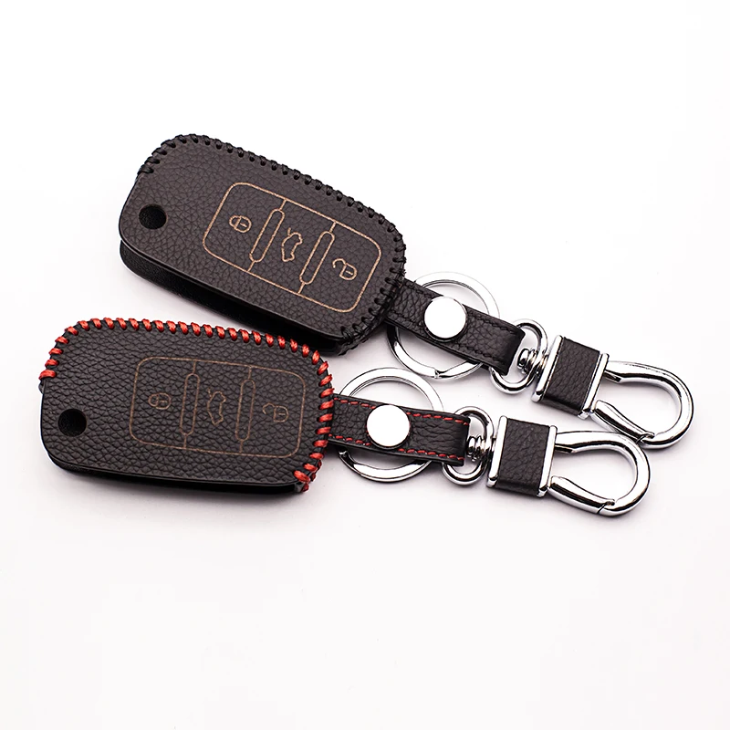 Новейший дизайн 3 кнопки кожаный чехол для клавиатуры автомобильный кошелек