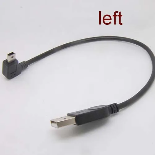 10 шт. 90 градусов левый угол USB тип A гнездо для Mini B 5 Pin Мужской кабель