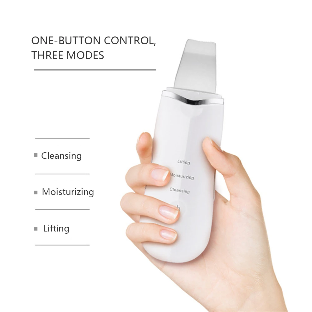 Кожа скребок лицевой пор Ультразвуковой очиститель Ион Глубокая чистка акне