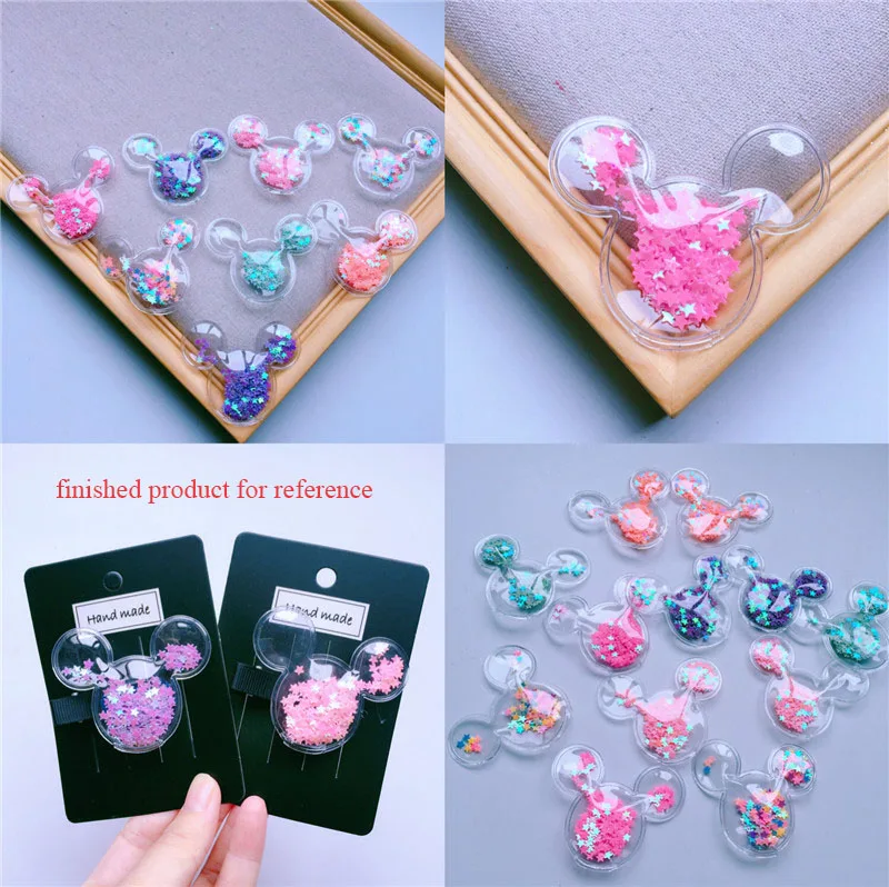 12 шт./лот прозрачные Блестящие Блестки аппликации мышь для детей зажим и сделай