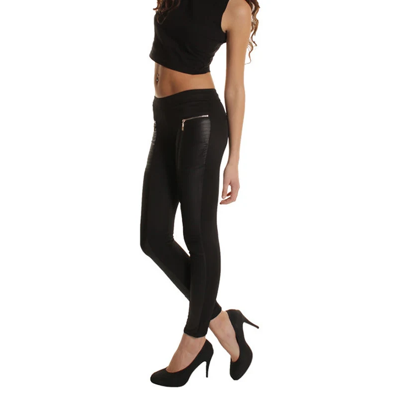 Женские леггинсы из ПУ кожи с заниженной талией|leather leggings|leather leggings womenpu leather |