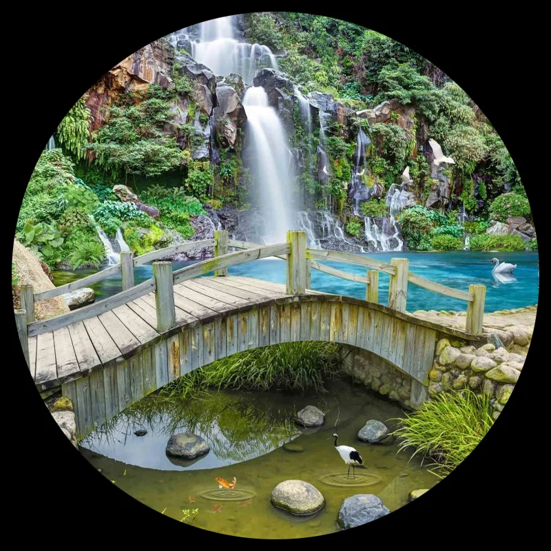 Фотообои на заказ любой размер 3D обои маленький мостик водопада природы Фотофон