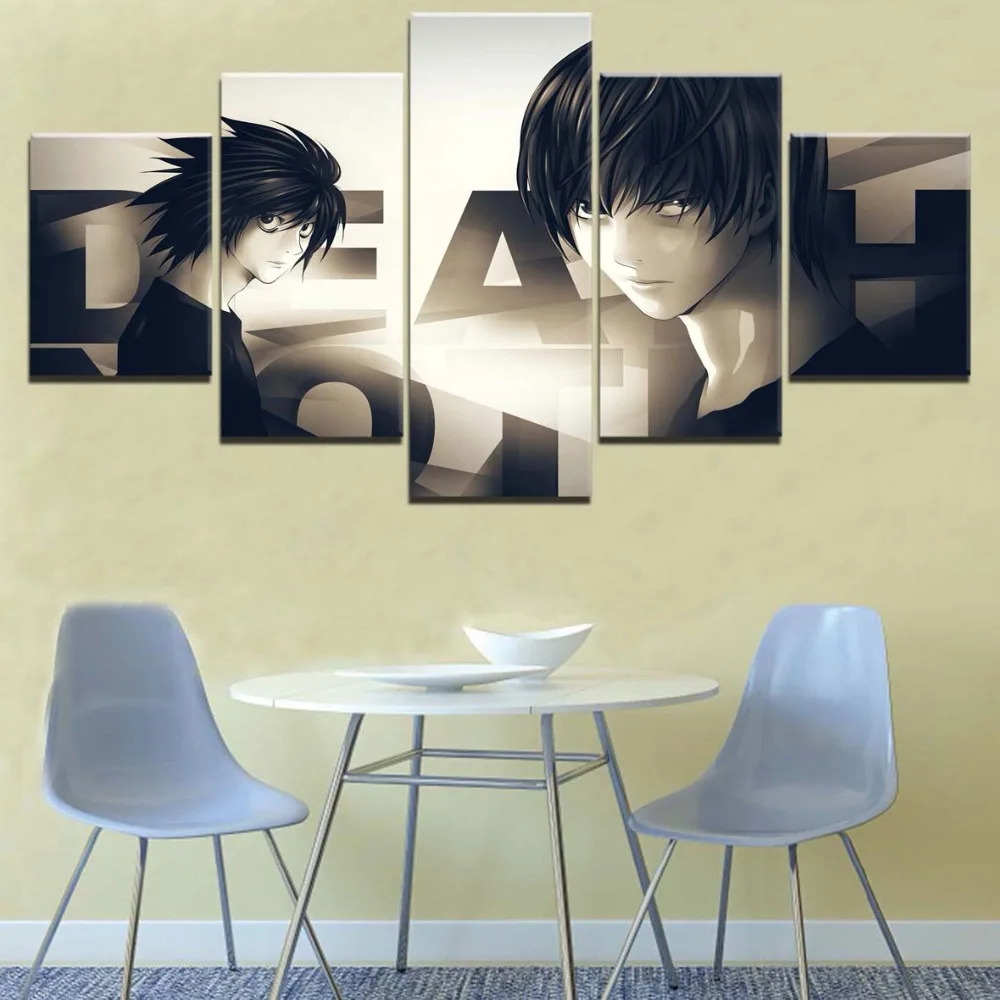 5 шт. Холст Картина аниме Death Note L Light Yagami настенная живопись для дома декоративная
