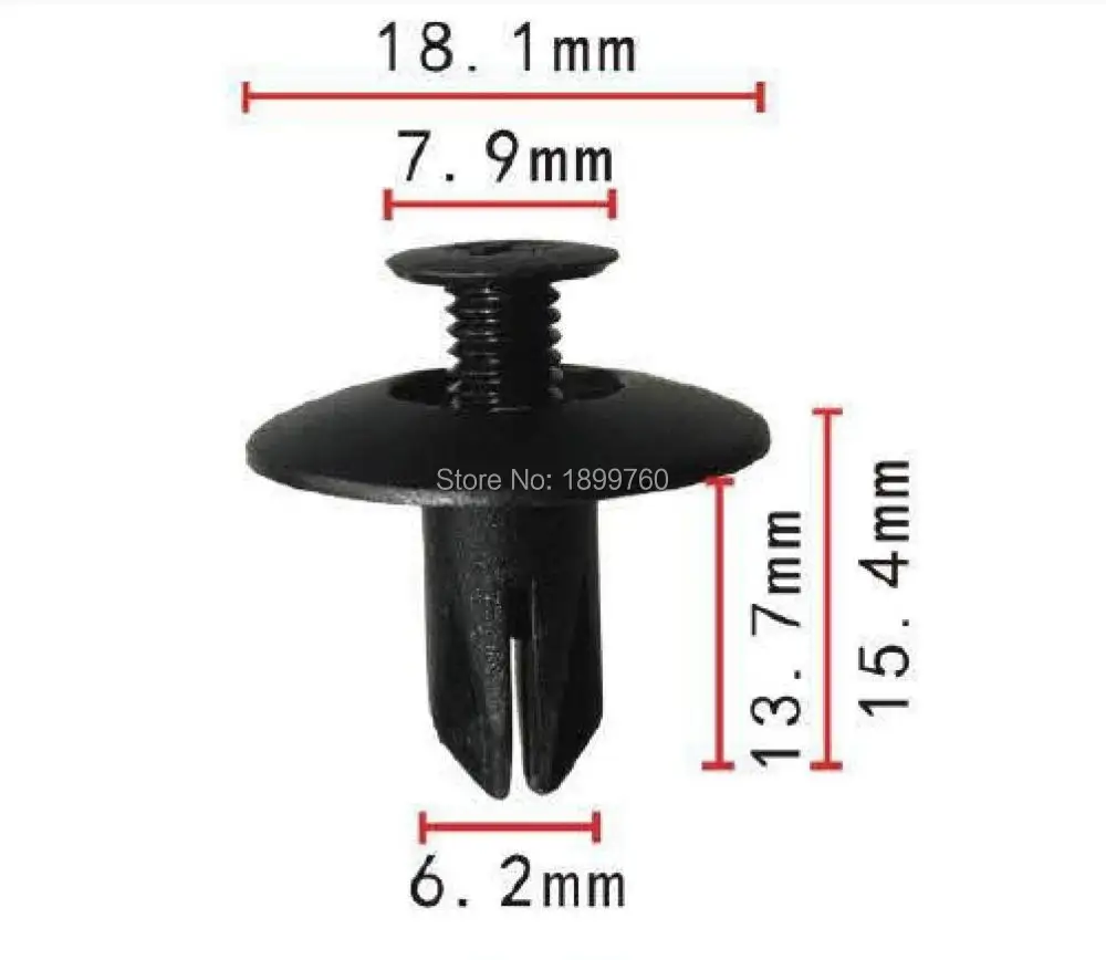 50 шт нейлоновой застежкой-молнией пуш-ап-Тип фиксирующий Зажим панель капота
