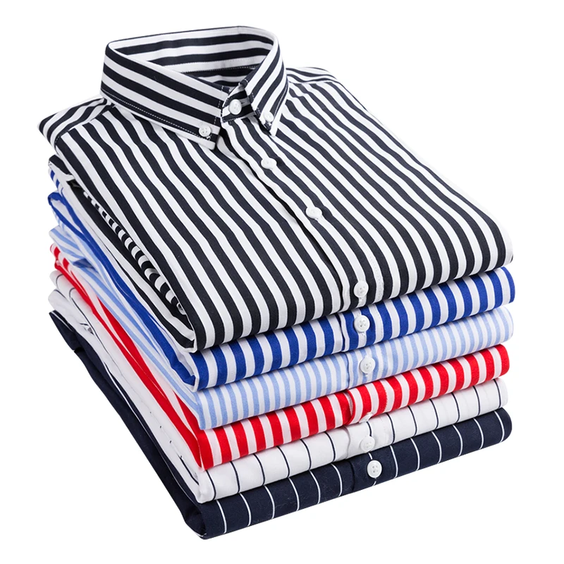 2019 men's shirt business casual long-sleeved classic striped social dress soft and comfortable slim men | Мужская одежда