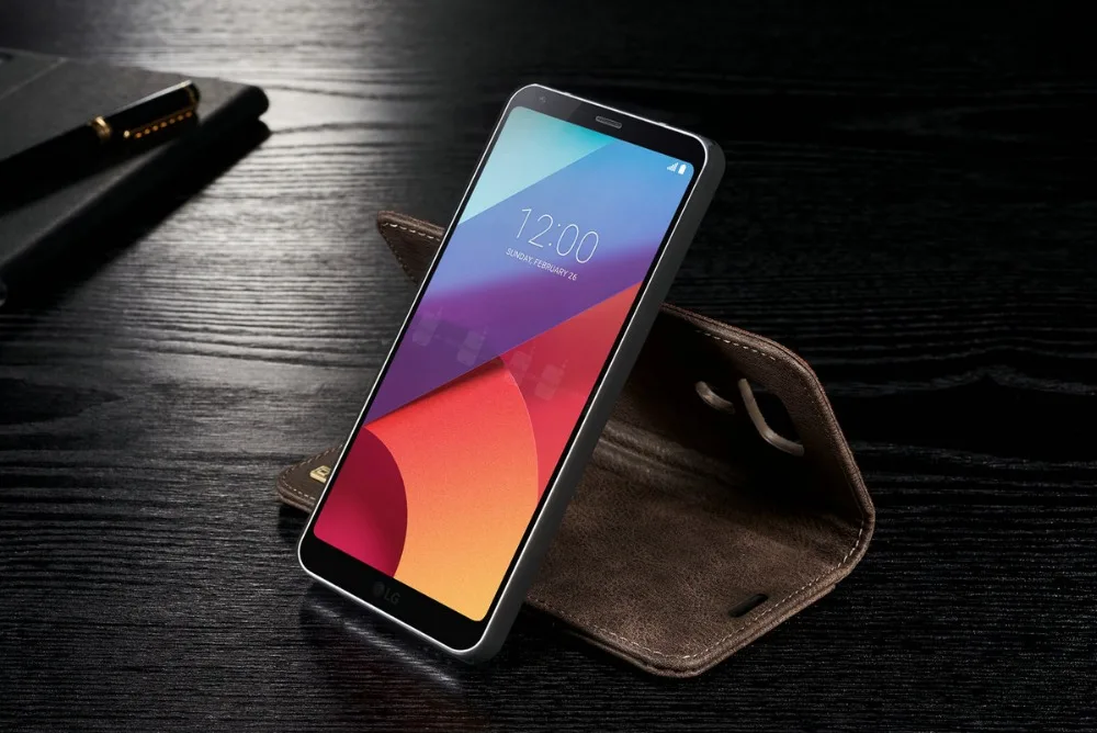 Чехол для LG G6 чехол-книжка из искусственной кожи с отделением карт и подставкой