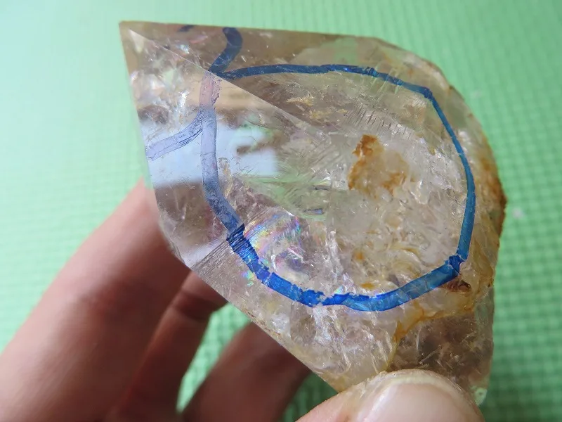 Натуральный прозрачный кварцевый кристалл фототкань с великолепными радужными