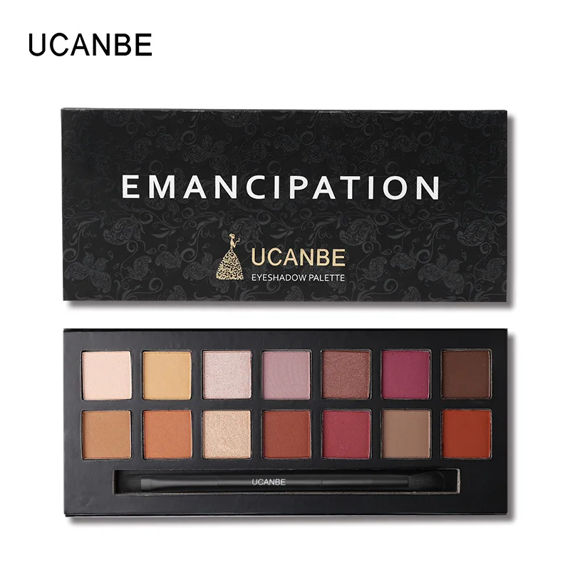 UCANBE emancipation брендовые тени для век макияж металлическая палитра телесный матовый блеск Тени для век с прочным водонепроницаемым Кисти косметические