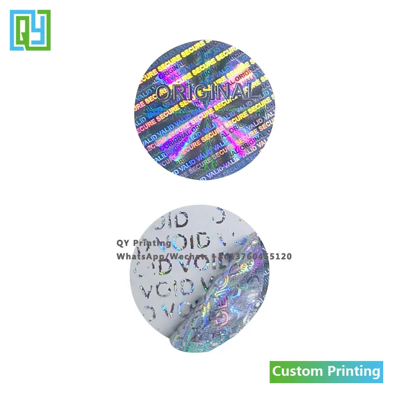 10000pcs 20x20mm Free Shipping Custom Made 3D Hologram Stickers Original Valid Secure Packaging Labels Silver Laserable Seals