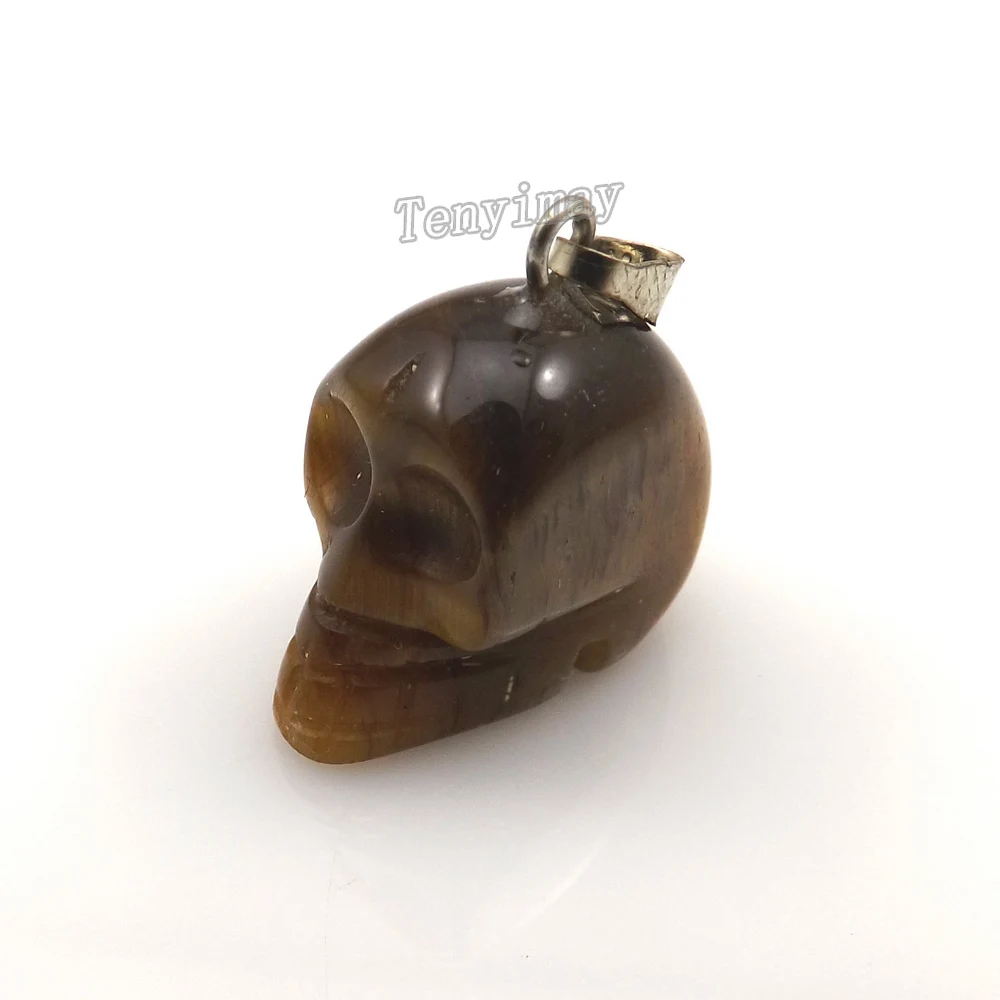 24 шт./лот подвески из натурального камня в форме черепа полудрагоценного для