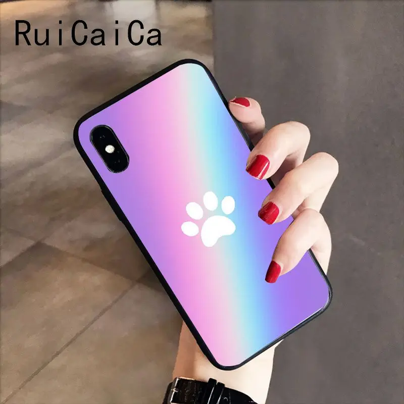 RuiCaiCa отпечаток лапы собаки клиент высокого качества чехол для телефона iPhone 8 7 6S 6Plus X XS MAX 5 5S SE XR 10 Чехол