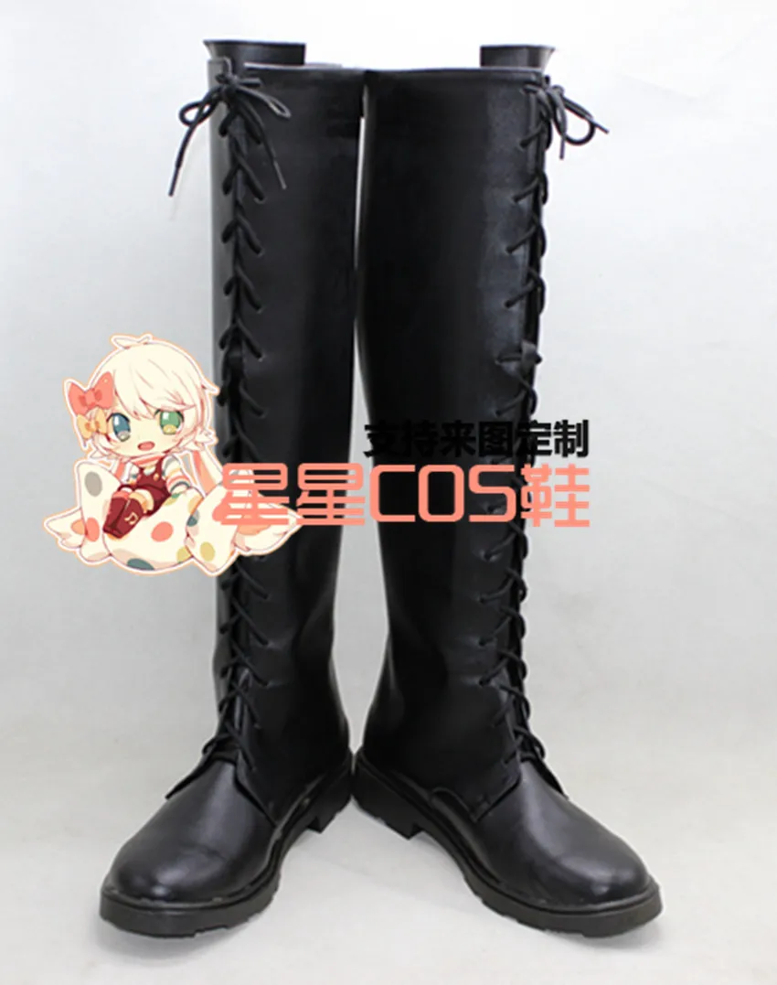 Черные длинные сапоги для косплея Hakuoki X002 взрослых | Тематическая одежда и