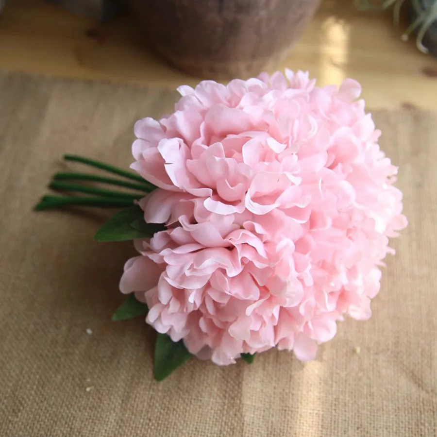 pink 5 шт. белый искусственный шёлковый пион большие цветы голова для свадьбы декоративные искусственные цветы букет для дома декоративный искусственный цветок - Цвет: pink